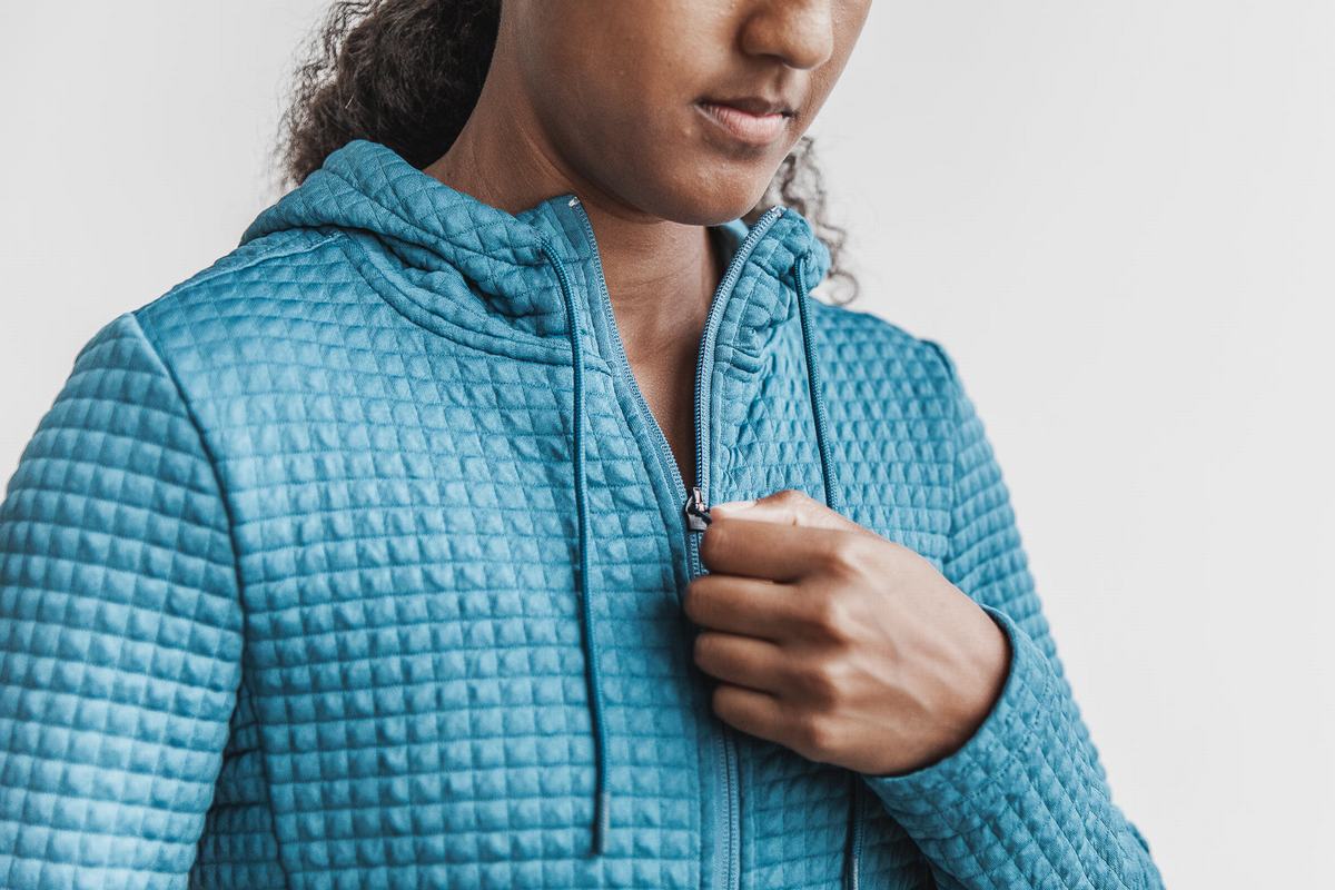 Nobull Quilted Zip-up Women's Jackets Grey Blue | Australia (NG5637)